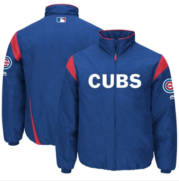 Chicago Cubs Majestic Royal On Field Therma Base Thermal Full Zip Jacket NWT SzM